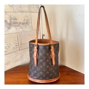 💚CHARMING💚LOUIS VUITTON BUCKET PM SHOULDER TOTE BAG